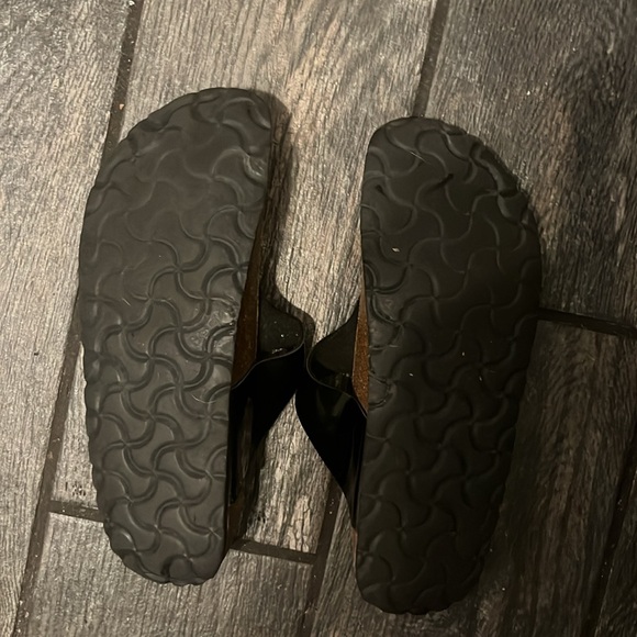 Birkenstock Betula Gizeh Reg. Black Patent Birko Flor Thong Sandal - Picture 3 of 4